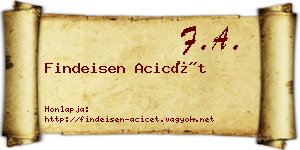 Findeisen Acicét névjegykártya